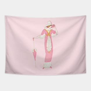 Vintage 1920s pink dress flapper Tapestry