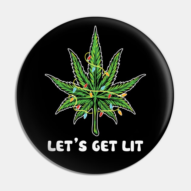 Weed leaf Christmas Tree let's get lit Pin by MZeeDesigns