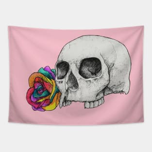 Rainbow Skull Tapestry