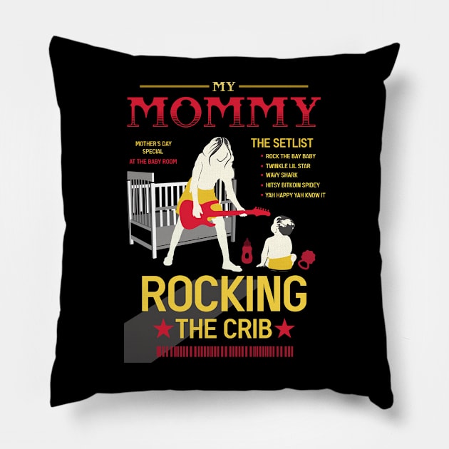 mothers day mommy rocking the crib retro 08 Pillow by HCreatives