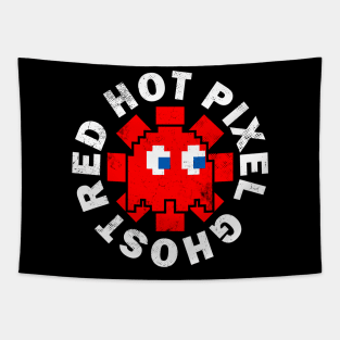 Red Hot Pixel Ghost Tapestry