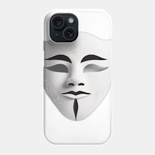 Mask White Shadow Silhouette Anime Style Collection No. 349 Phone Case