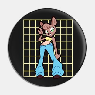 Checkered Deer Girl Pin