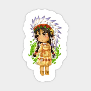 Kawaii Anime Cherokee girl Magnet