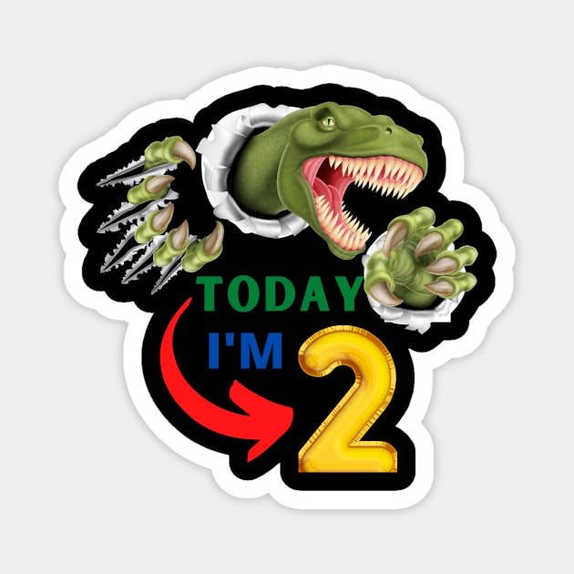 2nd Birthday Dinosaur Roaring Magnet by ALBOYZ