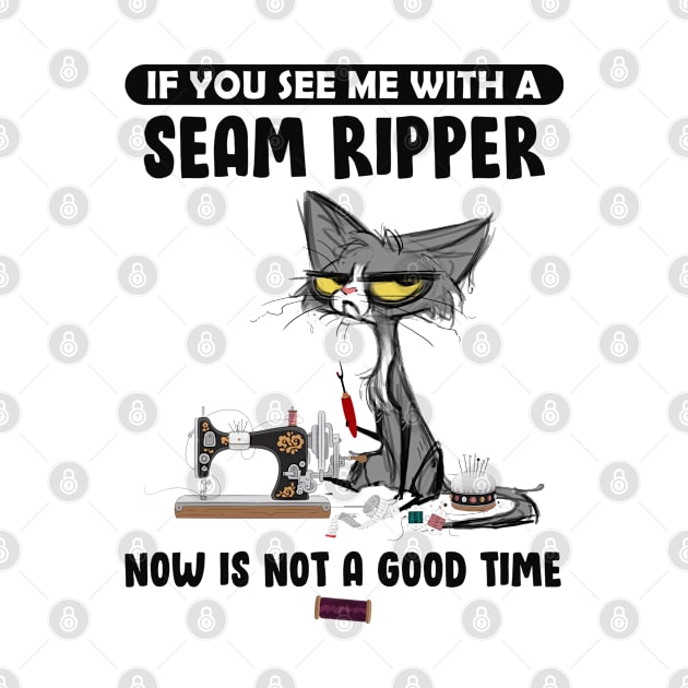 If You See Me With A Seam Ripper Cat by Francoco