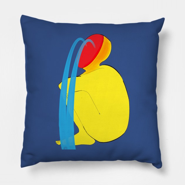 crying dude Pillow by AKartwork