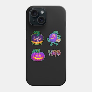 Halloween Purple Jack O' Lantern Sticker Pack Phone Case