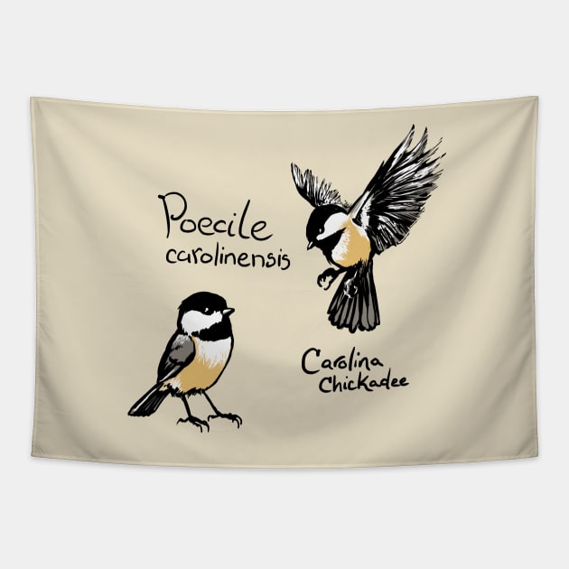 Carolina Chickadee Tapestry by Meganopteryx