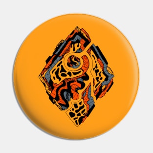 Orangrey Abstract Rhombus Pin