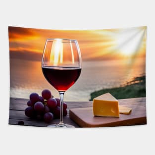 Sunset Wine Moment Tapestry