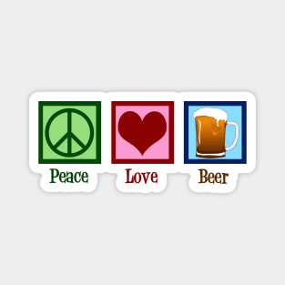 Peace Love Beer Magnet