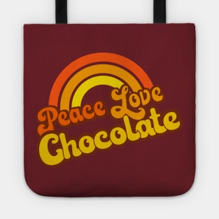 Retro Rainbow - Peace, Love Chocolate Tote