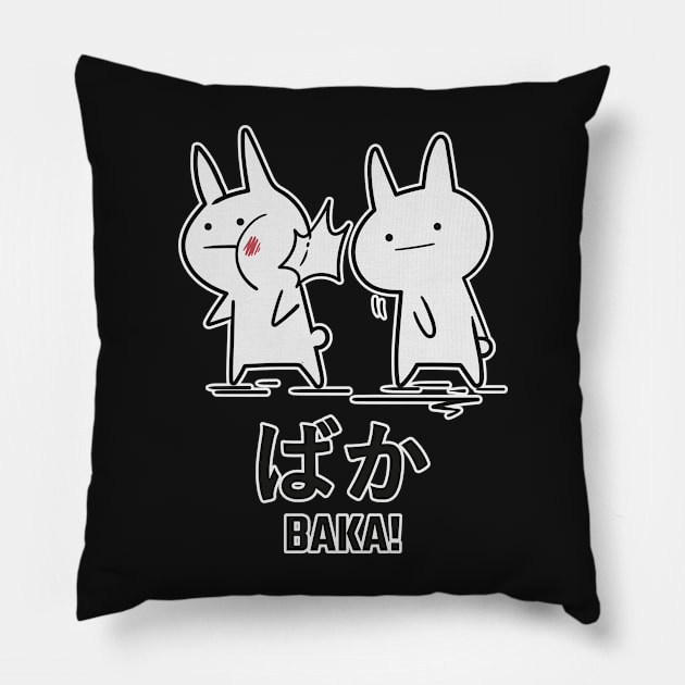 kawaii rabbit Pillow by PaperHead
