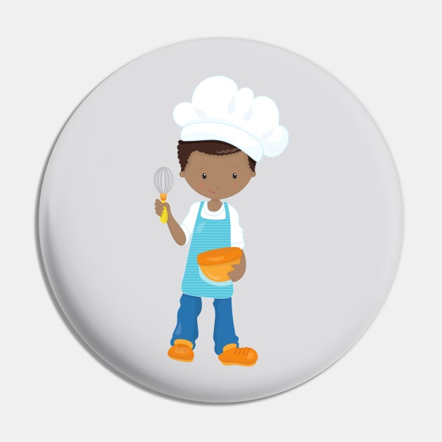 African American Boy, Baking, Baker, Pastry Chef Pin by Jelena Dunčević