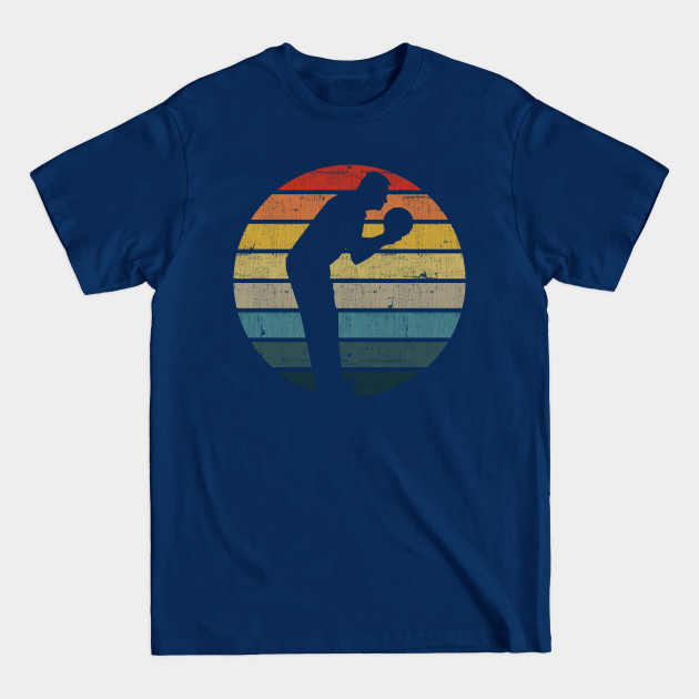 Disover Bowling Silhouette On A Distressed Retro Sunset design - Bowling - T-Shirt