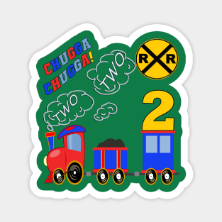 Kids 2 Year Old Train Birthday Magnet