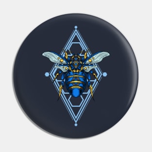 Blue Bee Ornament Pin