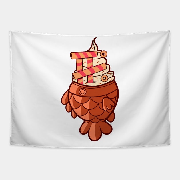 Taiyaki ice cream Tapestry by iqbalgarint