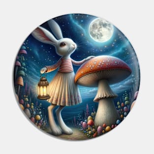 Moonlit Whispers and Rabbit Wishes Pin