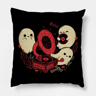 Spooky Cute Gramophone Ghosts Pillow