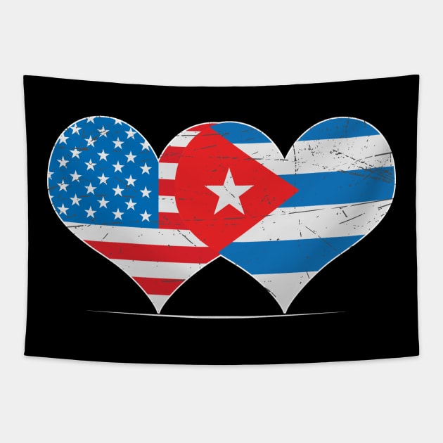 Half American Cuban Flag Tapestry by sumikoric