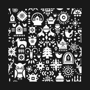 Slavic Folk Pattern with Animals T-Shirt