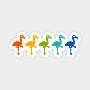 Rainbow Flamingos Magnet