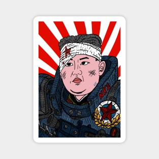 space marine kim young un. funny north korean art. Magnet