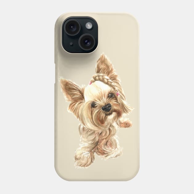 Yorkie Phone Case by RusticaArt