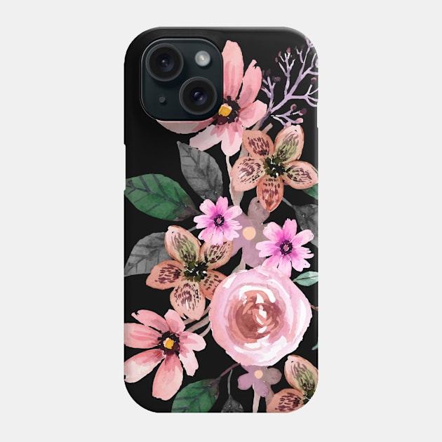 BOHO CHIC PEACH ROSE FLOWERS ARRANGEMENT Phone Case by SectorG91