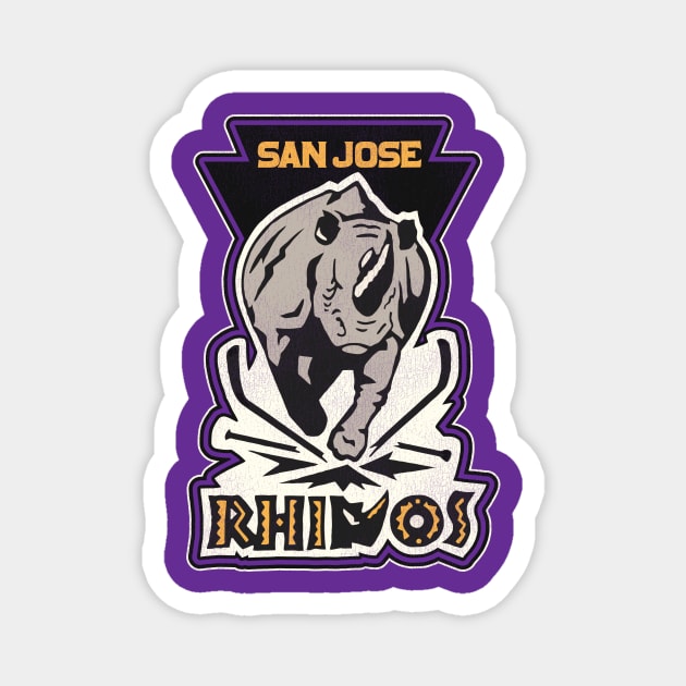 Defunct San Jose Rhinos Roller Hockey Magnet by Defunctland