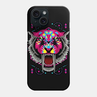 tiger saber tooth popart Phone Case