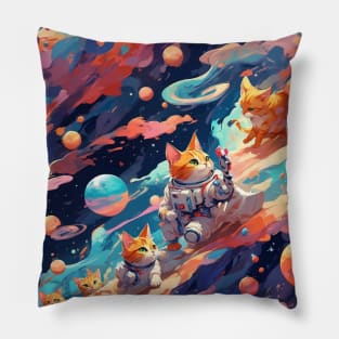 Space Cats Adventure Pillow