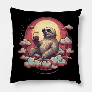 Sloth on Cloud Wine Pillow