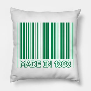 MADE IN 1888, Glasgow Celtic Football Club Green Barcode Design Pillow