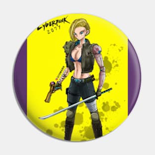 Android 18 in cyberpunk 2077 Pin