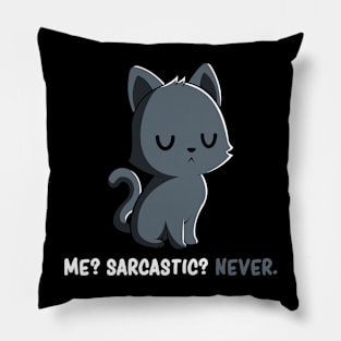 Cute Cat Sarcasm Kawaii Sarcastic Kitten Dark Humor Pillow