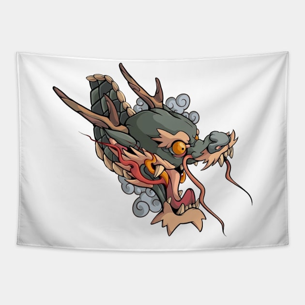 japanese dragon Tapestry by i want money