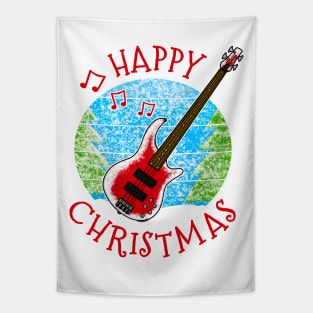 Christmas Bass Guitar Bassist Musician Xmas 2022 Tapestry