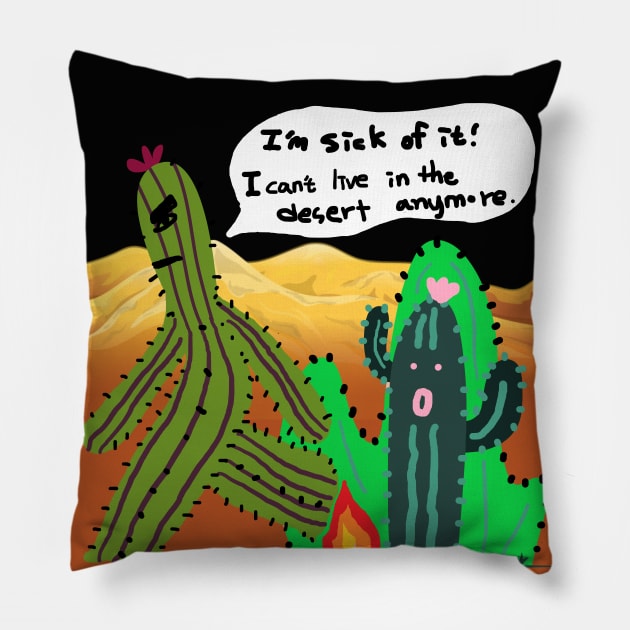 desert, cactus Pillow by zzzozzo