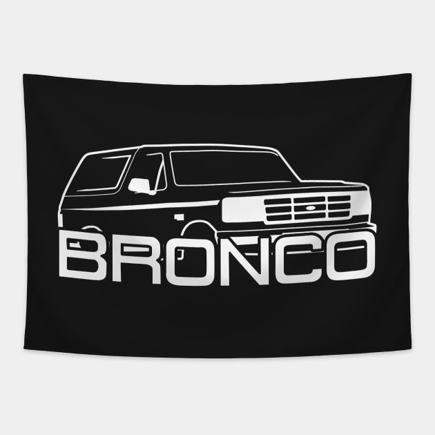1992-1996 Ford Bronco Black w/new logo Front Side Tapestry by The OBS Apparel