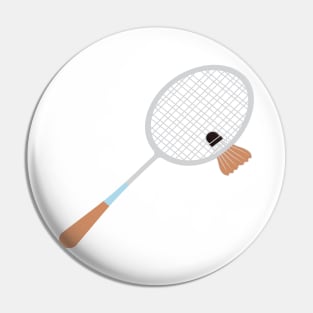 Badminton with Racket Sticker vector illustration. Sport object icon design concept. Sports badminton game elements sticker design logo. Pin