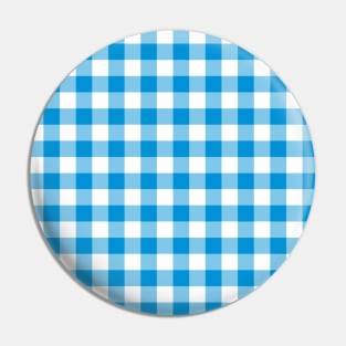 Blue Checkered Square Seamless Pattern Pin
