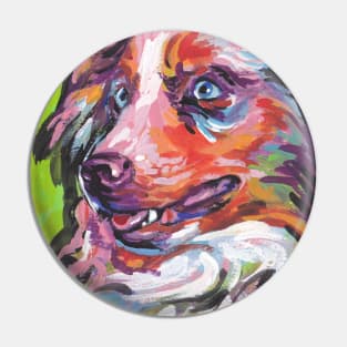 Australian shepherd Aussie Bright colorful Pop Art Pin