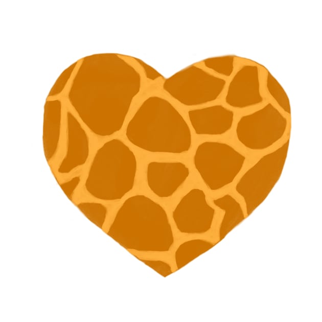 Giraffe Print Heart by Dudzik Art