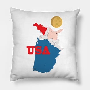 A funny map of the USA Pillow