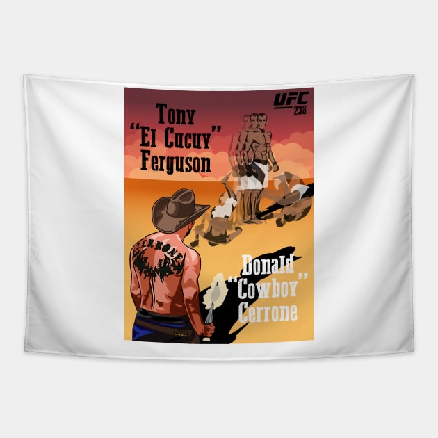 Donald Cerrone vs Tony Ferguson poster Tapestry by MiqayelHar
