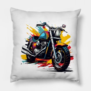 motorcycle with pop art style Pillow