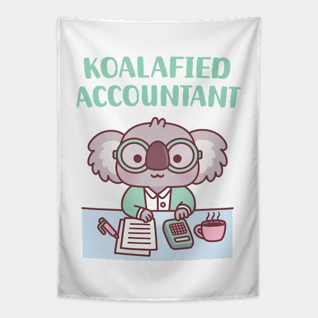 Cute Koala Koalafied Accountant Pun Tapestry by rustydoodle